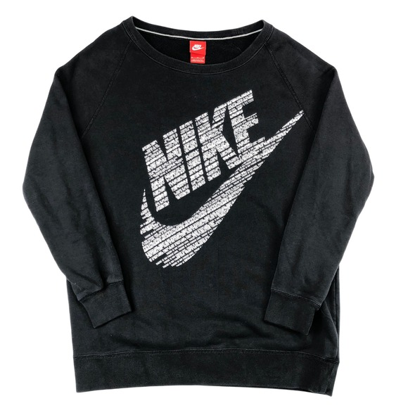 Nike Club Sportswear‎ Fleece Sweatshirt Pullover Crew Neck Big Swoosh Womens Med - Picture 1 of 10